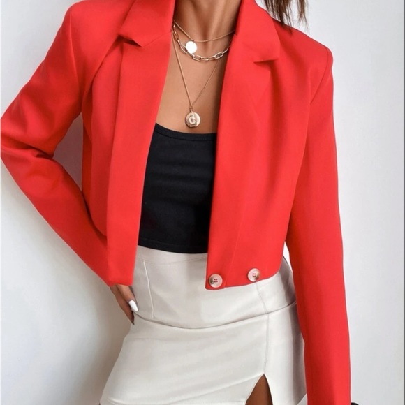 Vibrant Red blazer, new - Picture 2 of 4
